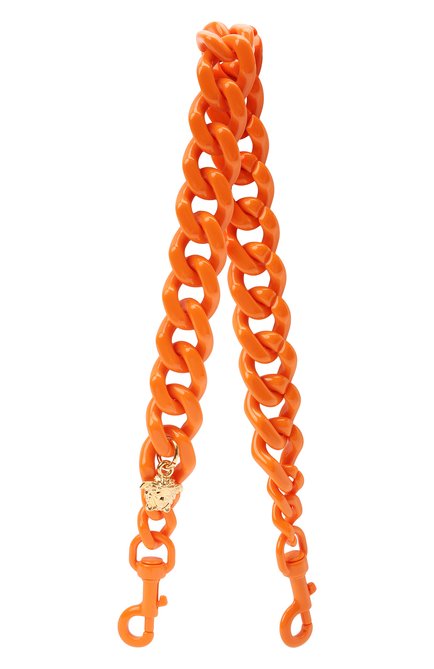 Женские ремень для сумки la medusa VERSACE оранжевого цвета, арт. DP3I149/D2ABS | Фото 1 (Ошибки технического описания: Нет глубины, Нет высоты; Материал: Пластик; Размер: mini; Кросс-КТ: ремень-сумка)