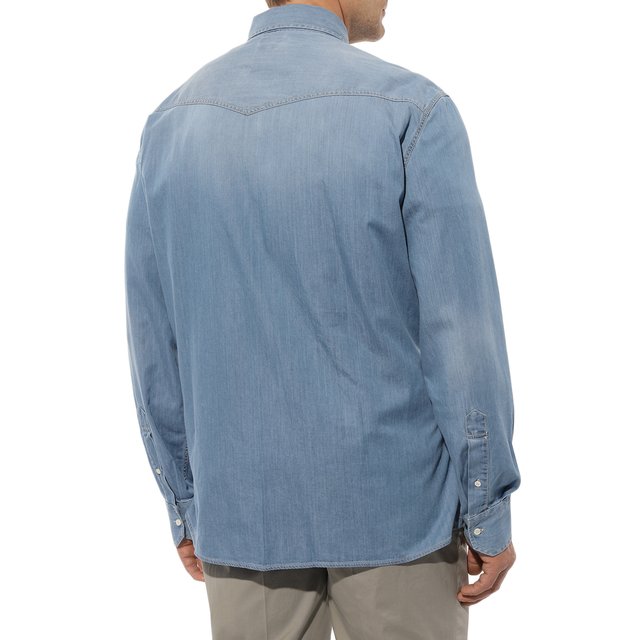 фото Джинсовая рубашка brunello cucinelli