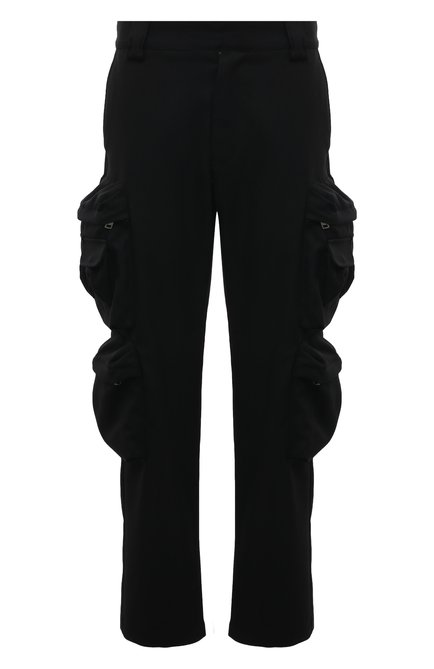 Мужские брюки-карго DIESEL черного цвета, арт. A12867/0BJAE | Фото 1 (Длина (брюки, джинсы): Стандартные; Драгоценные камни: Проставлено; Материал внешний: Ше�рсть, Синтетический материал; Материал сплава: Проставлено)