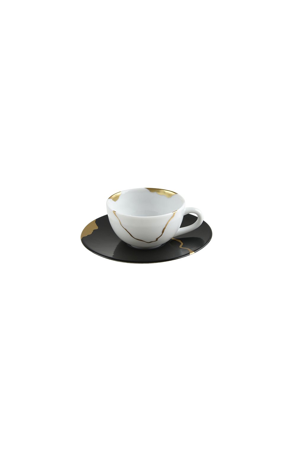 Кофейная чашка с блюдцем kintsugi charbon BERNARDAUD черного цвета, арт. 1976/21509 | Фото 1 (Ограничения доставки: fragile-2)