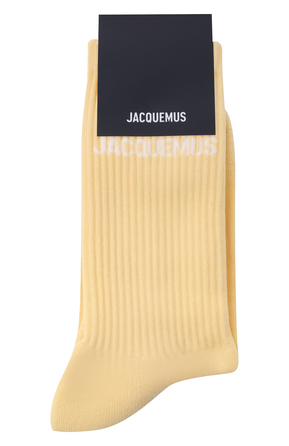 Мужские хлопковые носки JACQUEMUS желтого цвета, арт. 206AC12/515200 | Фото 1 (Кросс-КТ: бельё; Материал внешний: Хлопок)