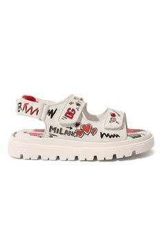Детские сандалии DOLCE & GABBANA белого цвета, арт. D11127/AS128/37-39 | Фото 5 (Материал внутренний: Натуральная кожа; Материал сплава: Проставлено; Нос: Не проставлено)