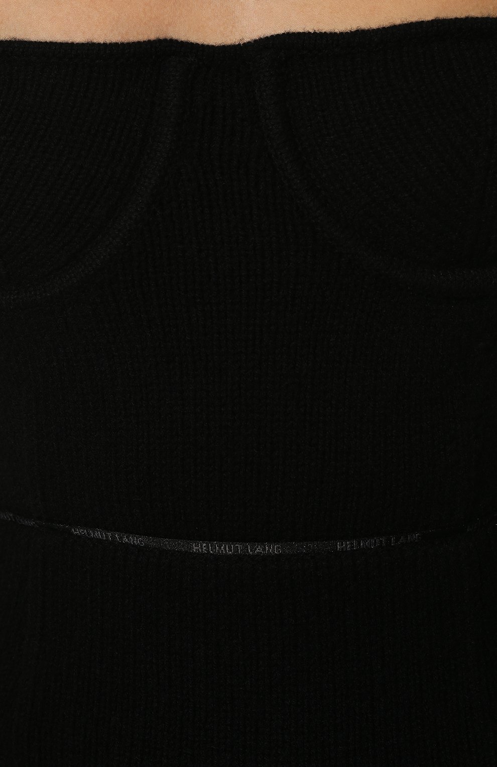 Женский шерстяной топ HELMUT LANG черного цвета, арт. L06HW702 | Фото 5 (Материал внешний: Шерсть; Стили: Гламурный; Длина (для топов): Стандартные; Рукава: С открытыми плечами)