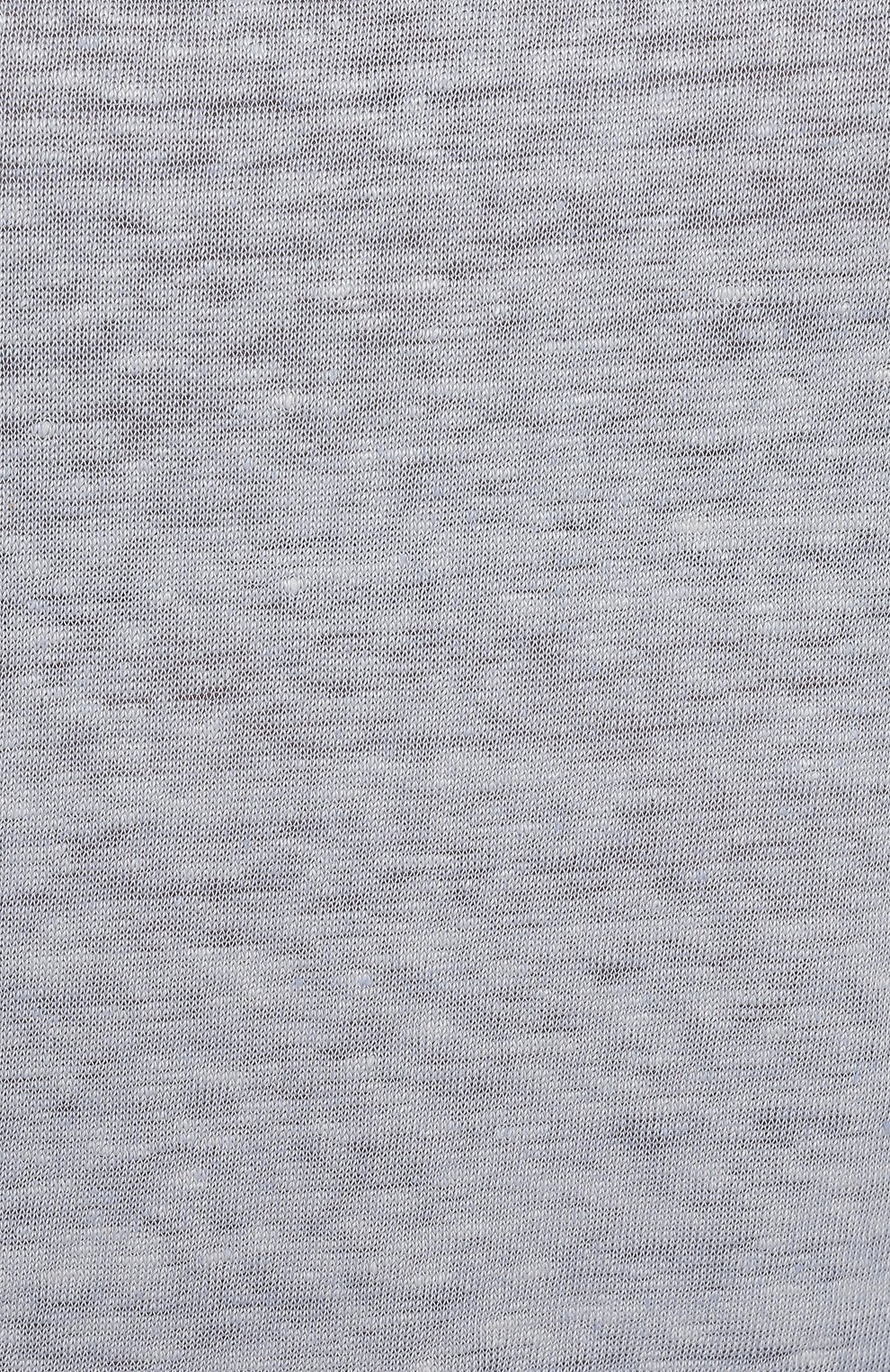 Женская льняная футболка 120% LINO светло-голубого цвета, арт. V0W791N/E908/S00 | Фото 5 (Рукава: Короткие; Длина (для топов): Стандартные; Женское Кросс-КТ: Футболка-одежда; Материал внешний: Лен; Стили: Минимализм)
