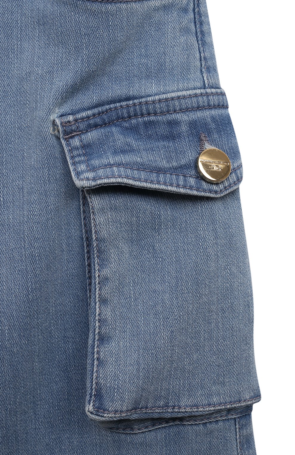 Детские джинсы ELISABETTA FRANCHI LA MIA BAMBINA голубого цвета, арт. EFPA188C/DS045/4A-8A | Фото 3 (Детали: Декор; Материал сплава: Проставлено; Нос: Не проставлено; Материал внешний: Хлопок)