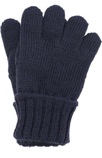 Детские шерстяные перчатки DOLCE & GABBANA темно-синего цвета, арт. 0131/LB5A94/LK5S8 | Фото 1 (Материал: Шерсть, Текстиль; Статус проверки: Проверена категория, Проверено)