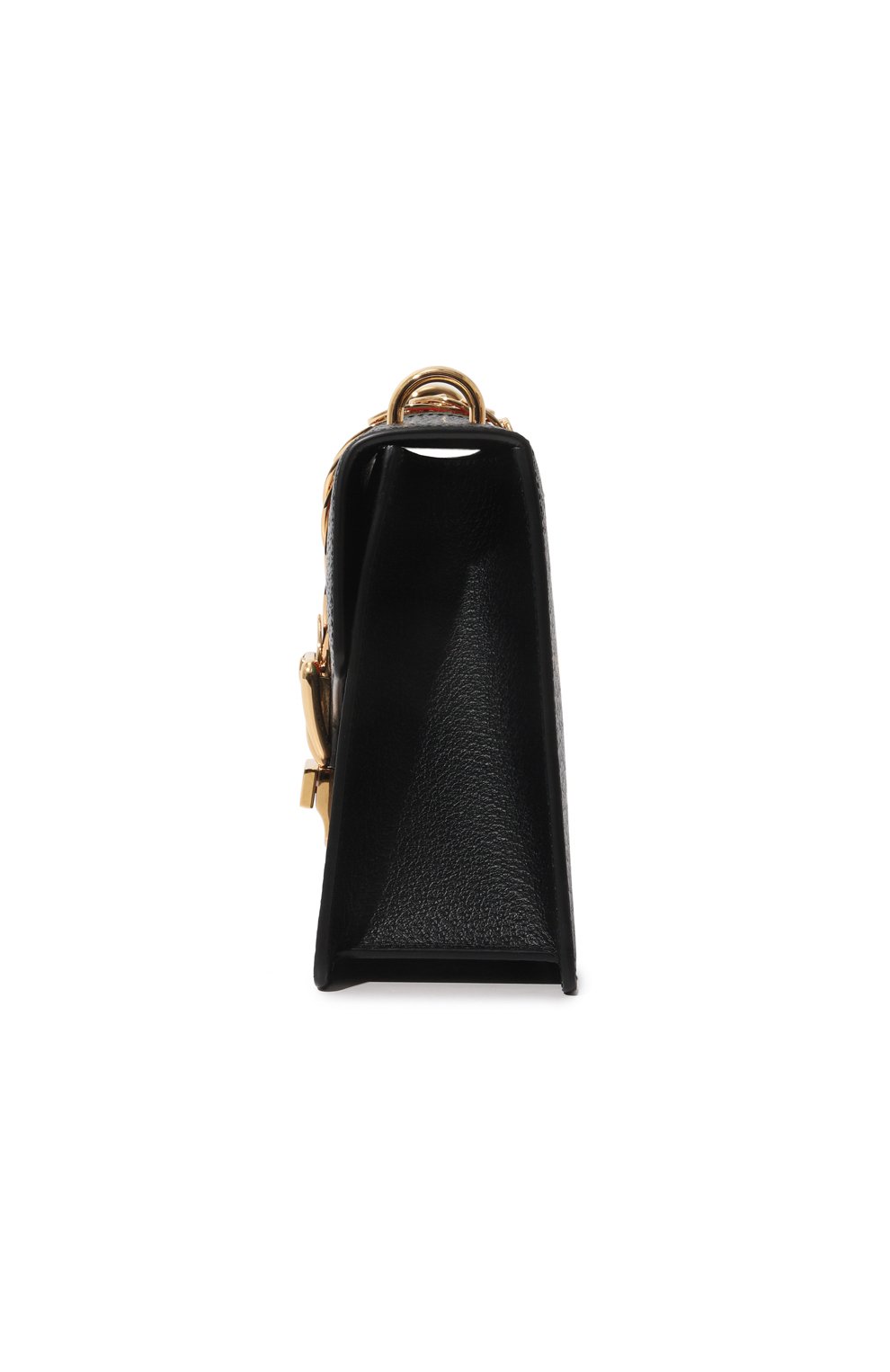 Женская сумка sylvie bee star style GUCCI черного цвета, арт. 524405 DJ2RG | Фото 4 (Сумки-технические: Сумки через плечо; Материал: Натуральная кожа; Ремень/цепочка: На ремешке; Размер: small)