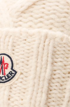 Женская шерстяная шапка MONCLER белого цвета, арт. G2-093-3B000-20-M1224 | Фото 4 (Материал: Текстиль, Шерсть)