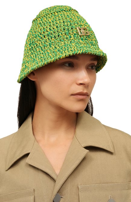 Женская хлопковая панама DOLCE & GABBANA зеленого цвета, арт. FX327Z/JACR7 | Фото 2 (Материал: Текстиль, Хлопок)