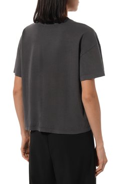 Женская хлопковая футболка ELECTRIC&ROSE темно-серого цвета, арт. LFTP72-L0V | Фото 4 (Рукава: Короткие; Длина (для топов): Стандартные; Принт: С принтом; Материал сплава: Проставлено; Материал внешний: Хлопок; Женское Кросс-КТ: Футболка-о дежда; Драгоценные камни: Проставлено)