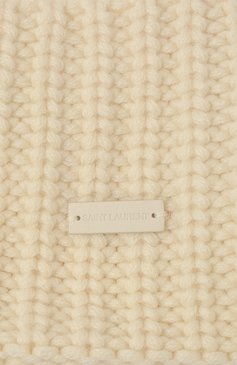 Женская кашемировая шапка SAINT LAURENT кремвого цвета, арт. 629100/3Y205 | Фото 4 (Материал: Текстиль, Кашемир, Шерсть)