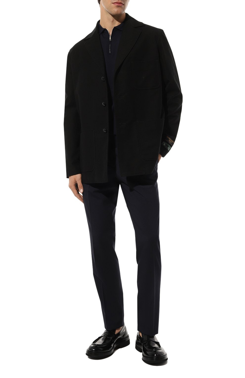 Мужские кожаные пенни-лоферы SANTONI черного цвета, арт. MCAG18365JW6SN0V | Фото 2 (Материал внутренний: Натуральная кожа; Материал сплава: Проставлено; Нос: Не проставлено; Стили: Кэжуэл)