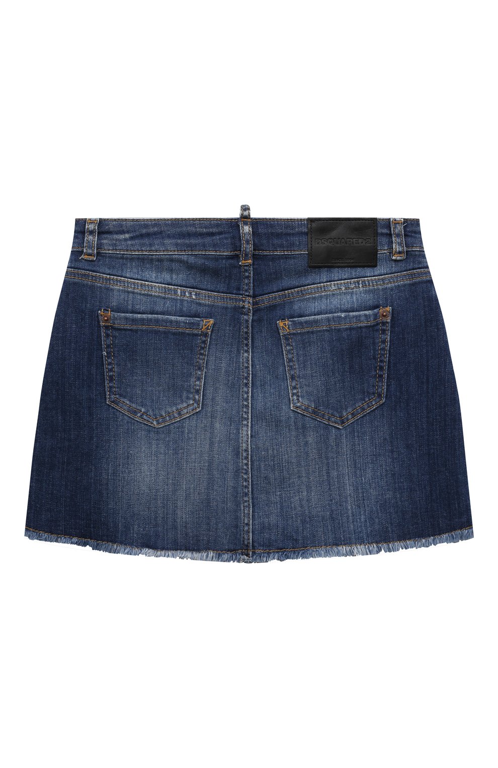 Детская джинсовая юбка DSQUARED2 синего цвета, арт. DQ1204-D0A01 | Фото 2 (Кросс-КТ: Деним; Материал сплава: Проставлено; Нос: Не проставлено; Материал внешний: Хлопок; Ростовка одежда: 10 - 11 лет | 140 - 146см, 12 лет | 152 см, 13 - 15 лет | 158 см, 16 лет | 164 см, 4 года | 104 см, 6 лет | 116 см)