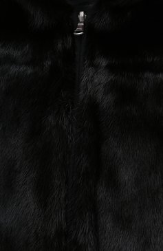 Женская шуба из меха норки KITON черного цвета, арт. D26586/A5B2601 | Фото 5 (Женское Кросс-КТ: Мех; Материал внешний: Натуральный мех; Рукава: 3/4; Длина (верхняя одежда): Короткие; Стили: Кэжуэл)