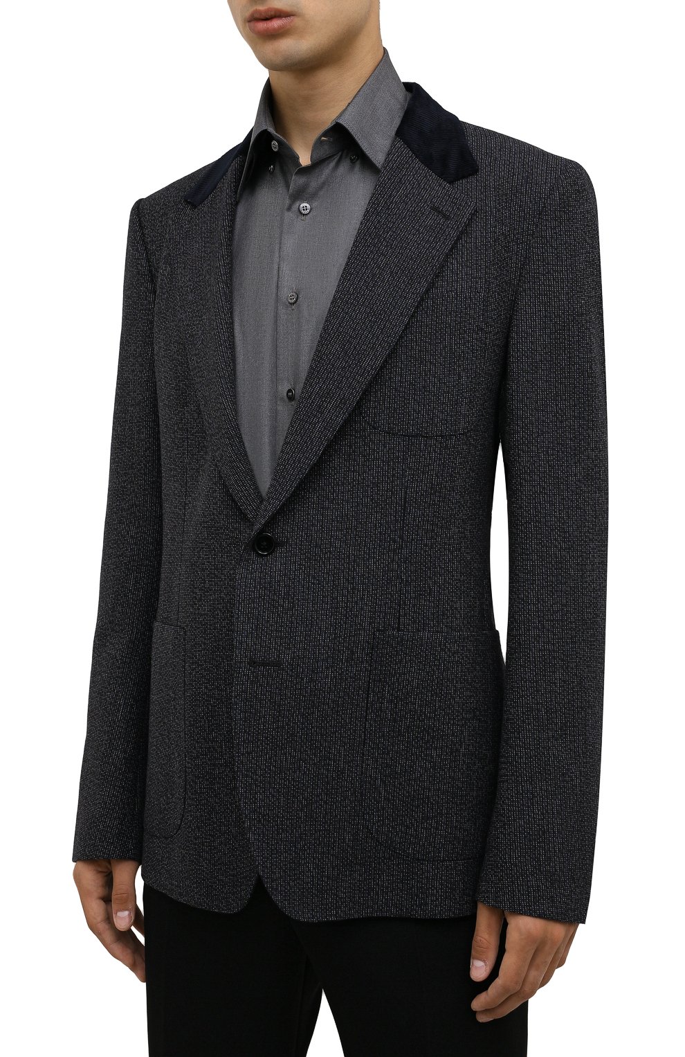 Пиджак из хлопка и шерсти Dolce & Gabbana G2PQ9T/FBMDB Фото 3