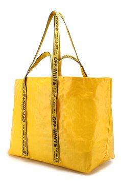 Женский сумка-тоут OFF-WHITE желтого цвета, арт. 0WNA094E19F591106010 | Фото 3 (Сумки-технические: Сумки-шопперы; Статус проверки: Проверено, Проверена категория; Материал: Экокожа; Размер: large)
