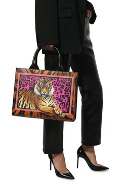 Женский сумка-тоут dg daily DOLCE & GABBANA разноцветного цвета, арт. BB7023/B5937 | Фото 2 (Сумки-технические: Сумки-шопперы; Материал: Натуральная кожа; Размер: large)