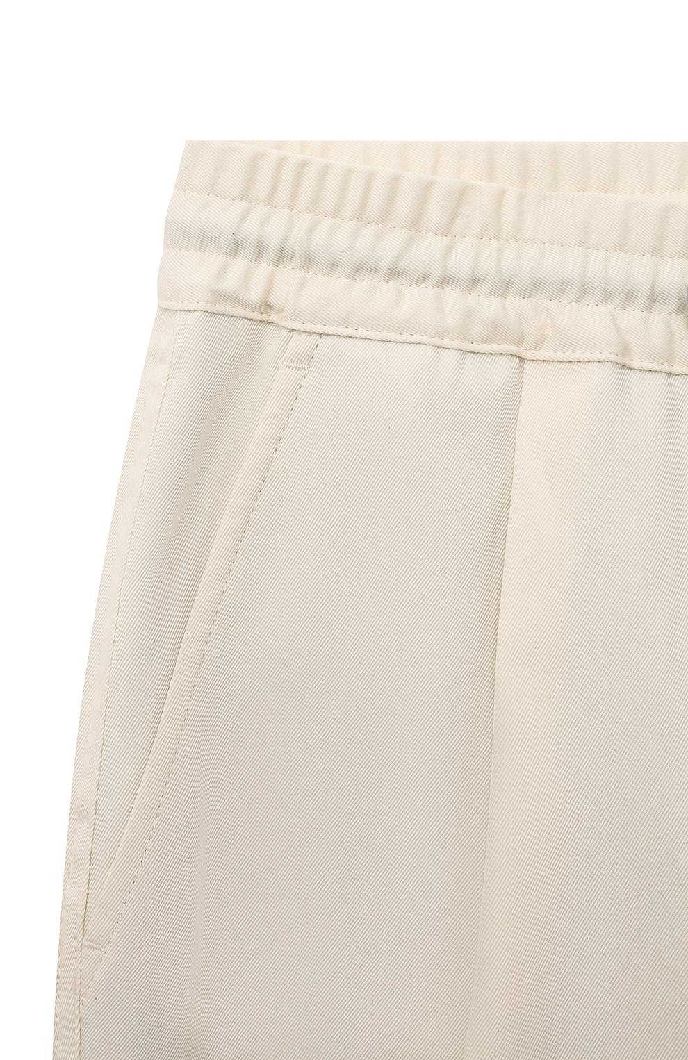Детские хлопковые брюки BRUNELLO CUCINELLI кремвого цвета, арт. BS443P503C | Фото 3 (Материал внешний: Хлопок)