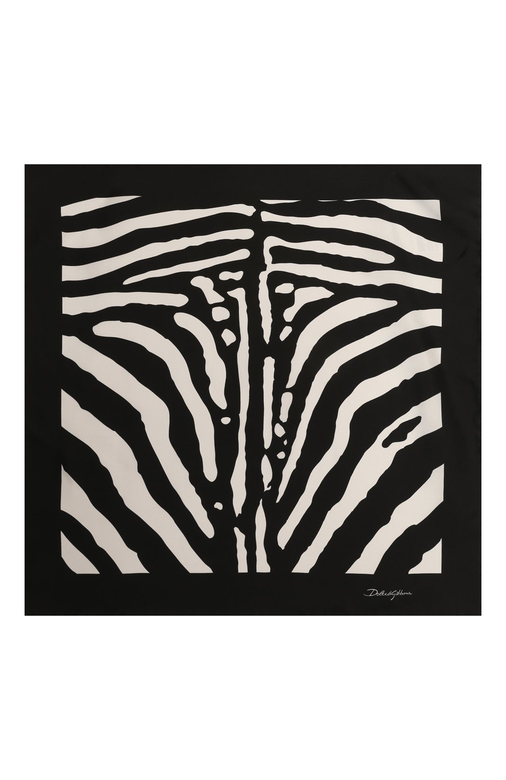 Женский шелковый платок DOLCE & GABBANA черно-белого цвета, арт. FN093R/GDA0U | Фото 4 (Материал: Текстиль, Шелк)