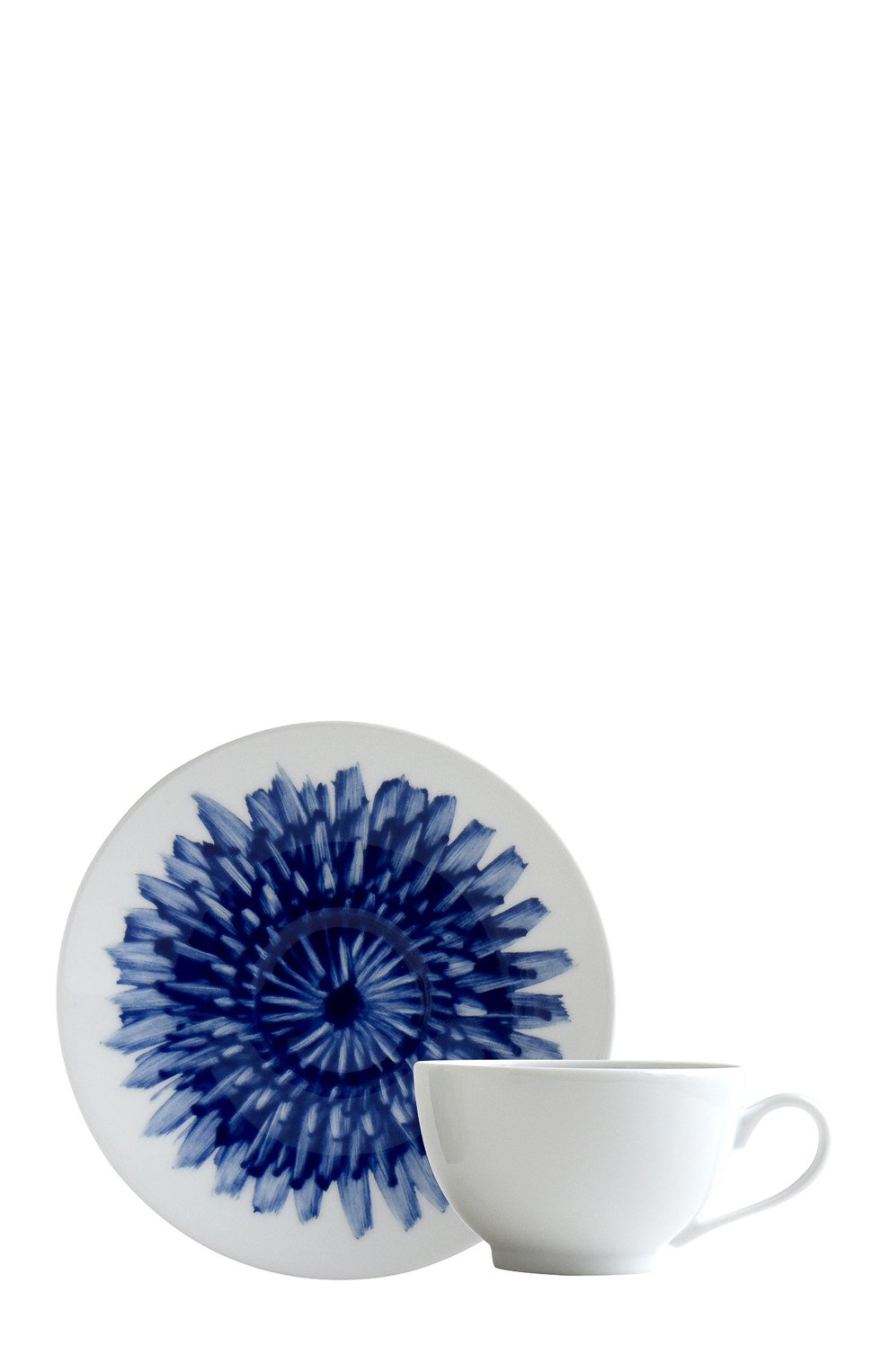 Чайная чашка с блюдцем in bloom BERNARDAUD синего цвета, арт. 1768/3095 | Фото 1 (Интерьер_коллекция: In Bloom; Статус проверки: Проверена категория; Ограничения доставки: fragile-2)