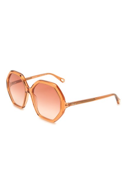 Женские солнцезащитные очки CHLOÉ оранжевого цвета, арт. CH0008S | Фото 1 (Тип очков: С/з; Очки форма: Бабочка)