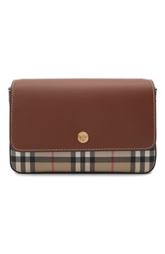 Женская сумка note mini BURBERRY коричневого цвета, арт. 8049244 | Фото 1 (Сумки-технические: Сумки через плечо; Размер: mini; Ремень/цепочка: На ремешке; Материал: Экокожа)
