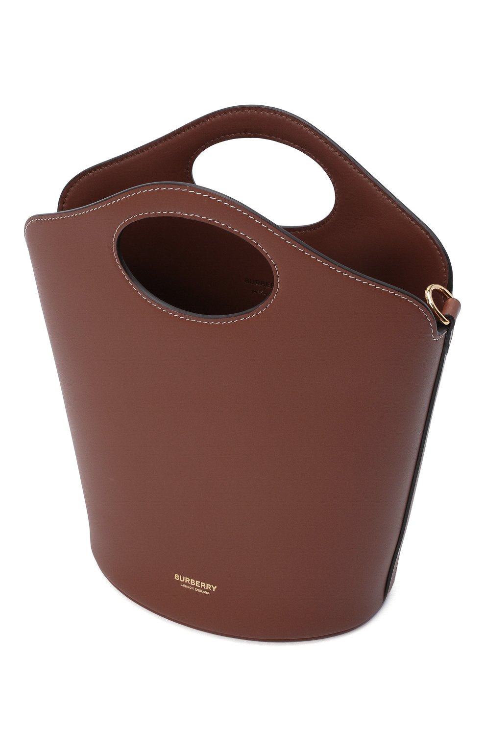 Женская сумка pocket  small BURBERRY коричневого цвета, арт. 8046241 | Фото 5 (Сумки-технические: Сумки top-handle; Материал: Натуральная кожа; Ремень/цепочка: На ремешке; Размер: small)