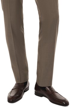 Мужские кожаные пенни-лоферы W.GIBBS темно-коричневого цвета, арт. 2339003/BABY SC0ZIA | Фото 3 (Материал внутренний: Натуральная кожа; Материал сплава: Проставлено; Нос: Не проставлено; Стили: Классический)