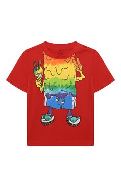 Детский хлопковая футболка STELLA MCCARTNEY красного цвета, арт. 588361/S0JG3 | Фото 1 (Статус проверки: Проверена категория)