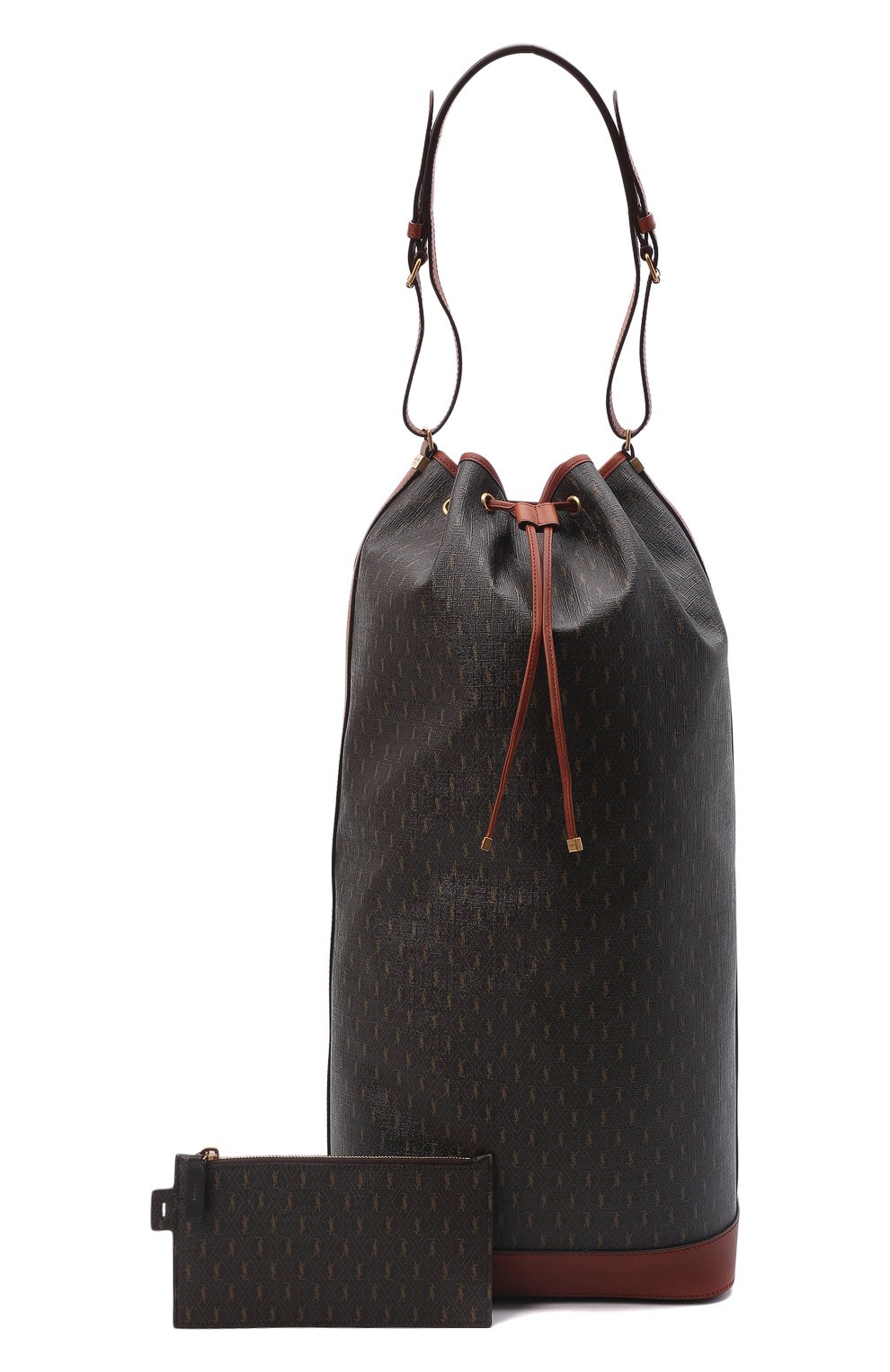 Женская сумка le monogramme SAINT LAURENT коричневого цвета, арт. 670718/2UY2W | Фото 6 (Сумки-технические: Сумки через плечо; Материал: Экокожа; Размер: large)