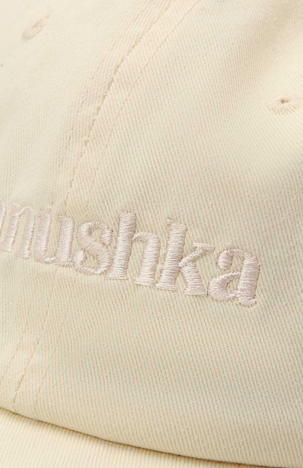 Женская хлопковая бейсболка NANUSHKA кремвого цвета, арт. NW21SSHT01371 | Фото 4 (Материал: Текстиль, Хлопок)