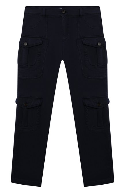 Детские хлопковые брюки BRUNELLO CUCINELLI синего цвета по цене 81800 руб., арт. B289LP112C | Фото 1