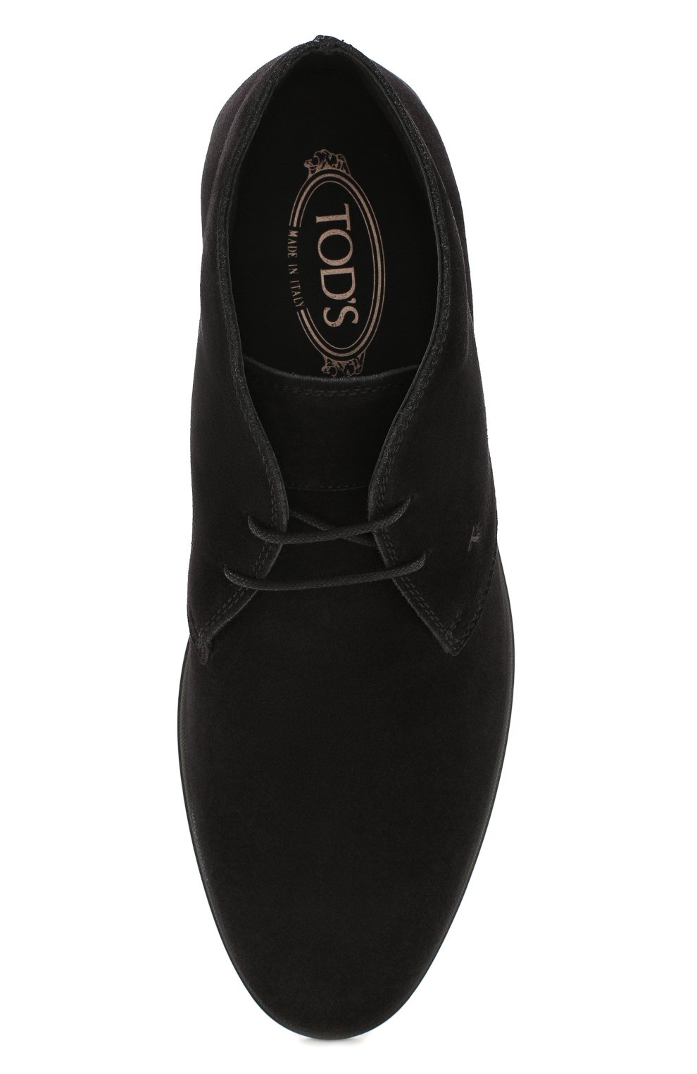 Мужские замшевые ботинки TOD’S черного цвета, арт. XXM07B00D80RE0 | Фото 5 (Мужское Кросс-КТ: Ботинки-обувь, Дезерты-обувь; Материал внутренний: Натуральная кожа; Материал утеплителя: Без утеплителя; Подошва: Плоская; Материал внешний: Замша; Статус проверки: Проверена категория; Длина стельки: 29, 29,4, 29,8, 30,7, 25,7, 26,1, 26,5, 26,9, 27,4, 27,8, 28,2, 28,6)