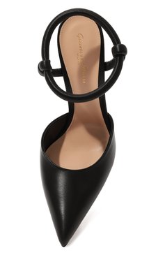 Женские кожаные туфли juno d'orsay  GIANVITO ROSSI черного цвета, арт. G95438.15RIC.NAPNER0 | Фото 6 (Каблук высота: Высокий; Каблук тип: Шпилька; Подошва: Плоская; Драгоценные камни: Проставлено)
