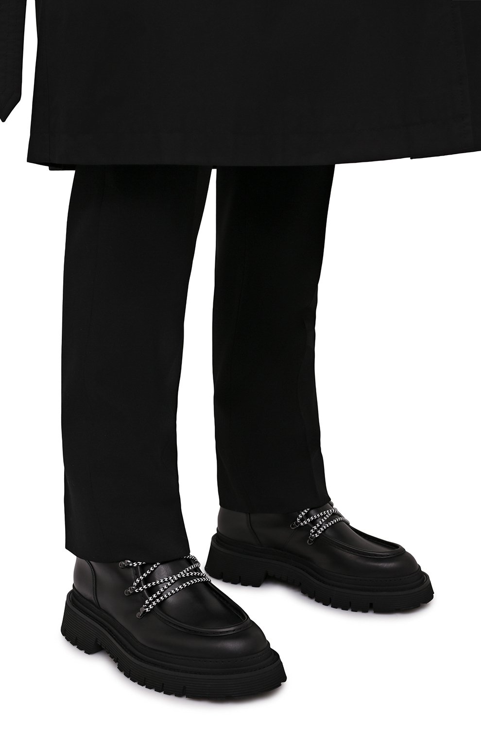 Мужские кожаные ботинки GIORGIO ARMANI черного цвета, арт. X2M336/XN094 | Фото 3 (Каблук высота: Высокий; Материал утеплителя: Натуральный мех; Мужское Кросс-КТ: Хайкеры-обувь, Ботинки-обувь, зимние ботинки; Материал внутренний: Натуральная кожа; Материал сплава: Проставлено; Нос: Не проставлено; Подошва: Массивная; Драгоценные камни: Проставлено)
