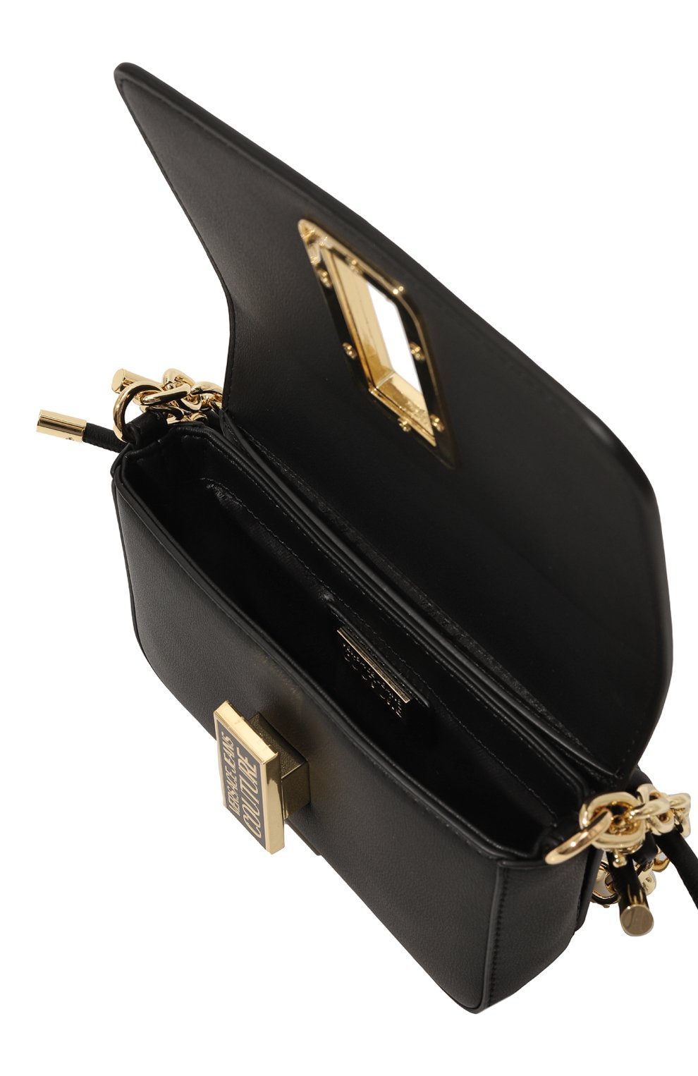 Женская сумка VERSACE JEANS COUTURE черного цвета, арт. 74VA4BR2/ZS585 | Фото 5 (Сумки-тех нические: Сумки top-handle; Материал: Текстиль)