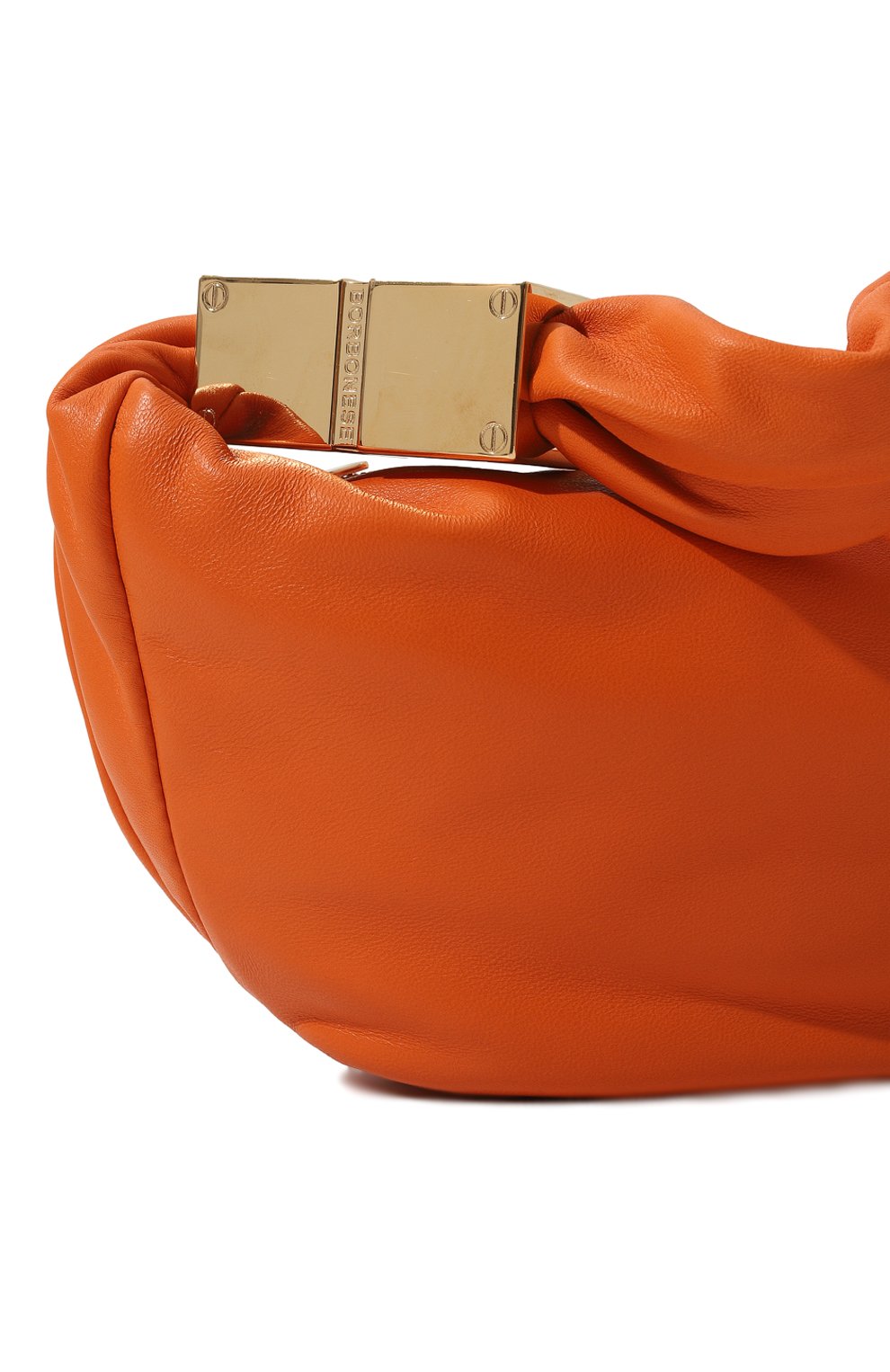 Женский сумка domino hobo mini BORBONESE оранжевого цвета, арт. 924027 | Фото 3 (Сумки-технические: Сумки-шопперы; Материал: Натуральная кожа)