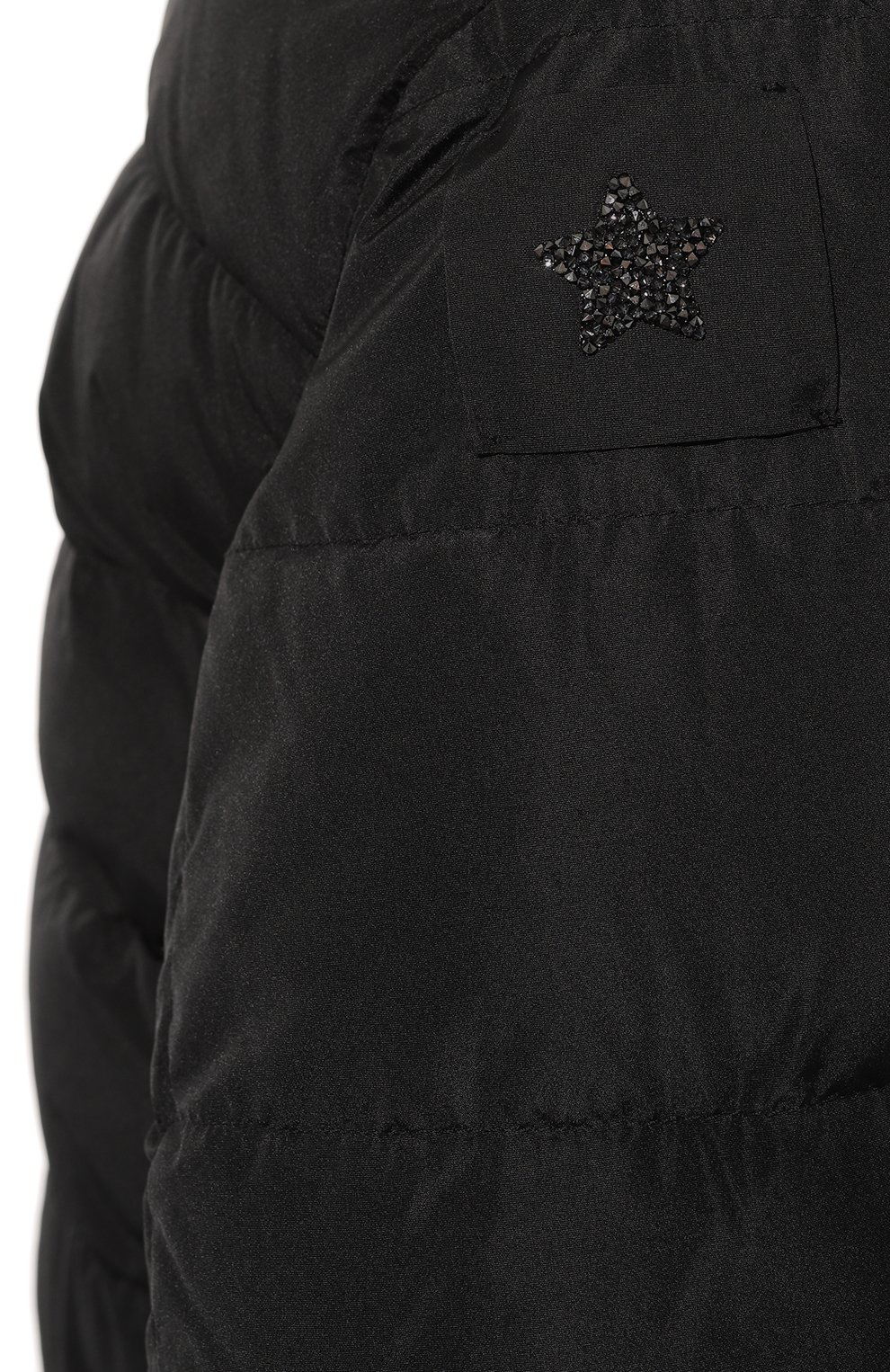 Женская утепленная куртка LORENA ANTONIAZZI черного цвета, арт. A2230PI02A/3266 | Фото 5 (Кросс-КТ: Куртка, Утепленный; Р�укава: Длинные; Длина (верхняя одежда): До колена; Материал внешний: Синтетический материал; Материал сплава: Проставлено; Материал подклада: Синтетический материал; Драгоценные камни: Проставлено; Стили: Кэжуэл)
