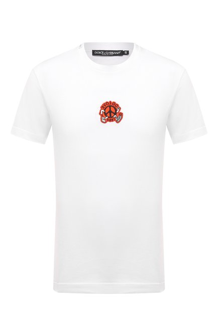 Мужская хлопковая футболка DOLCE & GABBANA белого цвета по цене 42900 руб., арт. G8NV2Z/G7BZQ | Фото 1