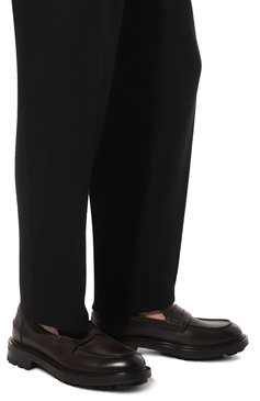Мужские кожаные пенни-лоферы BARRETT темно-коричневого цвета, арт. 222U053.22 | Фото 3 (Материал внутренний: Натуральная кожа; Материал сплава: Проставлено; Нос: Не проставлено; Стили: Кэжуэл)