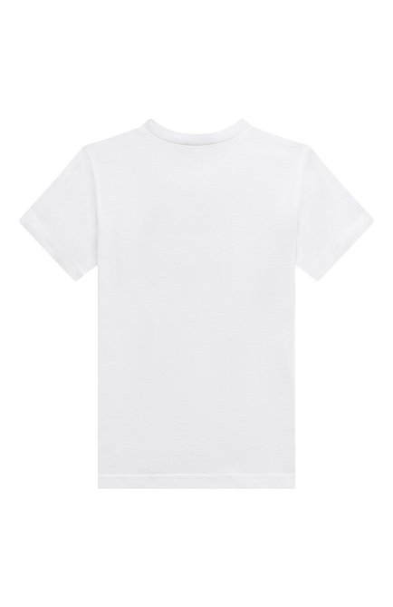 Детская хлопковая футболка N21 белого цвета, арт. N21173/N0153 | Фото 2 (Материал внешний: Хлопок; Рукава: Короткие; Мальчики Кросс-КТ: Футболка-одежда; Материал сплава: Проставлено; Региональные ограничения белый список (Axapta Mercury): Не проставлено; Драгоценные камни: Проставлено)