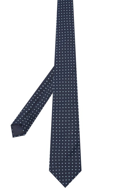 Детский галстук из хлопка и шелка DAL LAGO синего цвета, арт. N300/7820/II | Фото 2 (Материал: Текстиль, Хлопок, Шелк; Кросс-КТ: Школьные аксессуары; Региональные ограничения белый список (Axapta Mercury): RU)
