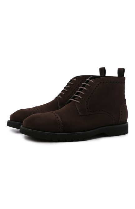 Мужские замшевые ботинки TOM FORD темно-коричневого цвета по цене 108500 руб., арт. J1271L-LCL046 | Фото 1