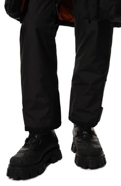 Мужские кожаные сапоги PRADA черного цвета, арт. 2UE014-3A6N-F0002-A000 | Фото 3 (Каблук высота: Высокий; Материал внешний: Кожа; Материал утеплителя: Натуральный мех; Мужское Кросс-КТ: зимние сапоги, Сапоги-обувь; Подошва: Массивная)