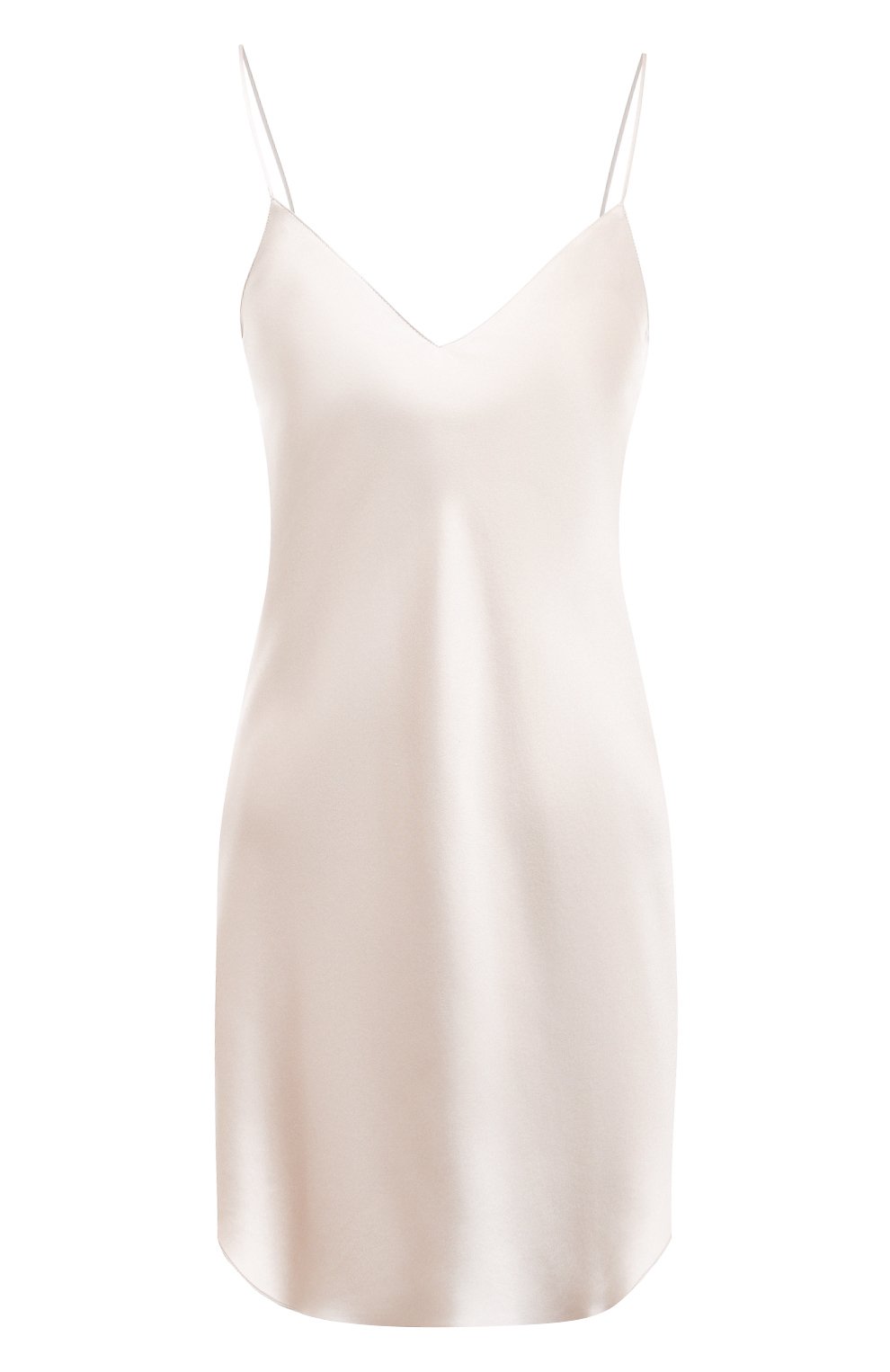 Женская шелковая сорочка LUNA DI SETA молочного цвета, арт. VLST08008 | Фото 1 (Материал внешний: Шелк; Материал сплава: Проставлено; Нос: Не проставлено)