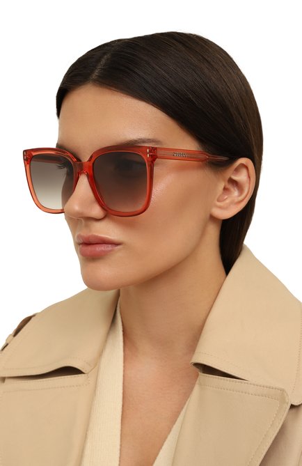 Женские солнцезащитные очки ISABEL MARANT оранжевого цвета, арт. IM0123 1N5 | Фото 2 (Тип очков: С/з; Материал: Пластик; Оптика Гендер: оптика-женское; Очки форма: Квадратные)