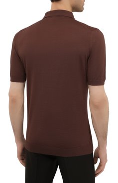 Мужское хлопковое поло KITON коричневого цвета, арт. UK1152 | Фото 4 (Застежка: Молния; Рукава: Короткие; Длина (для топов): Стандартные; Региональные ограничения белый список (Axapta Mercury): RU; Кросс-КТ: Трикотаж; Материал внешний: Хлопок; Стили: Классический)
