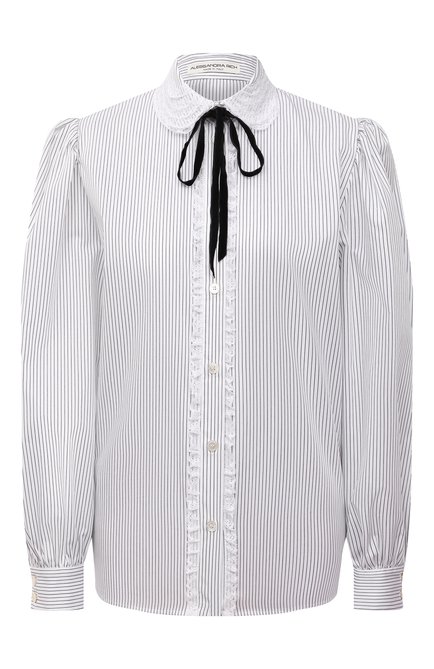 Женская хлопковая рубашка ALESSANDRA RICH белого цвета по цене 89950 руб., арт. FAB2643-F3387 | Фото 1