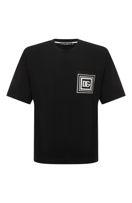 Мужская хлопковая футболка DOLCE & GABBANA черного цвета по цене 42900 руб., арт. G80B1T/G7B2M | Фото 1