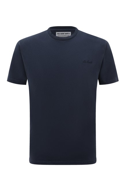 Мужская хлопковая футболка MC2 SAINT BARTH темно-синего цвета, арт. STBM/ARN0TT/00170E | Фото 1 (Драгоценные камни: Проставлено; Рукава: Короткие; Длина (для топов): Стандартные; Материал сплава: Проставлено; Материал внешний: Хлопок)